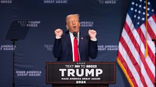 Trump during a speech in Wolfeboro, New Hampshire