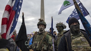 Pro-Trump protesters in front of the Washington Monument
