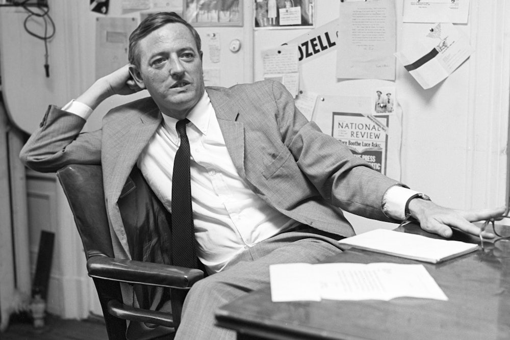 William F. Buckley Jr. in the offices of “The National Review”