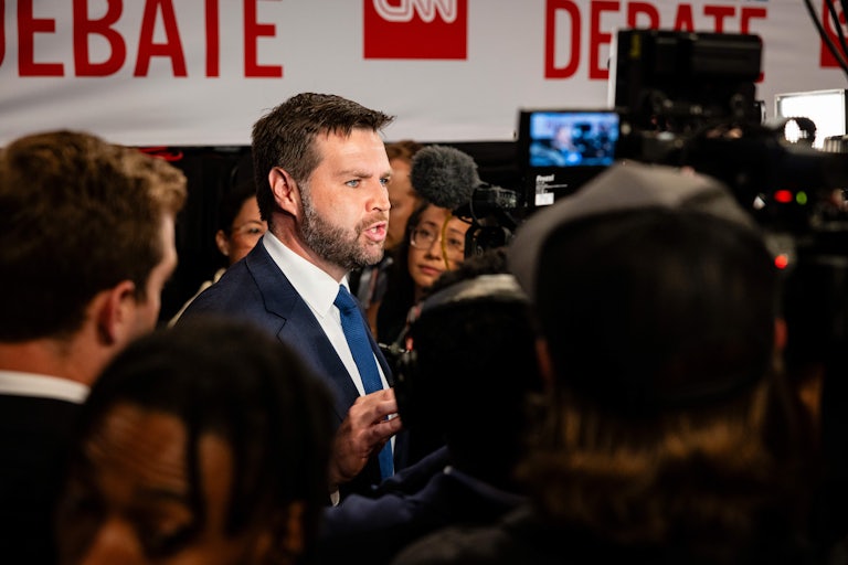 J.D. Vance speaks to reporters