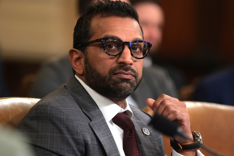 FBI Director Kash Patel sits in a House hearing