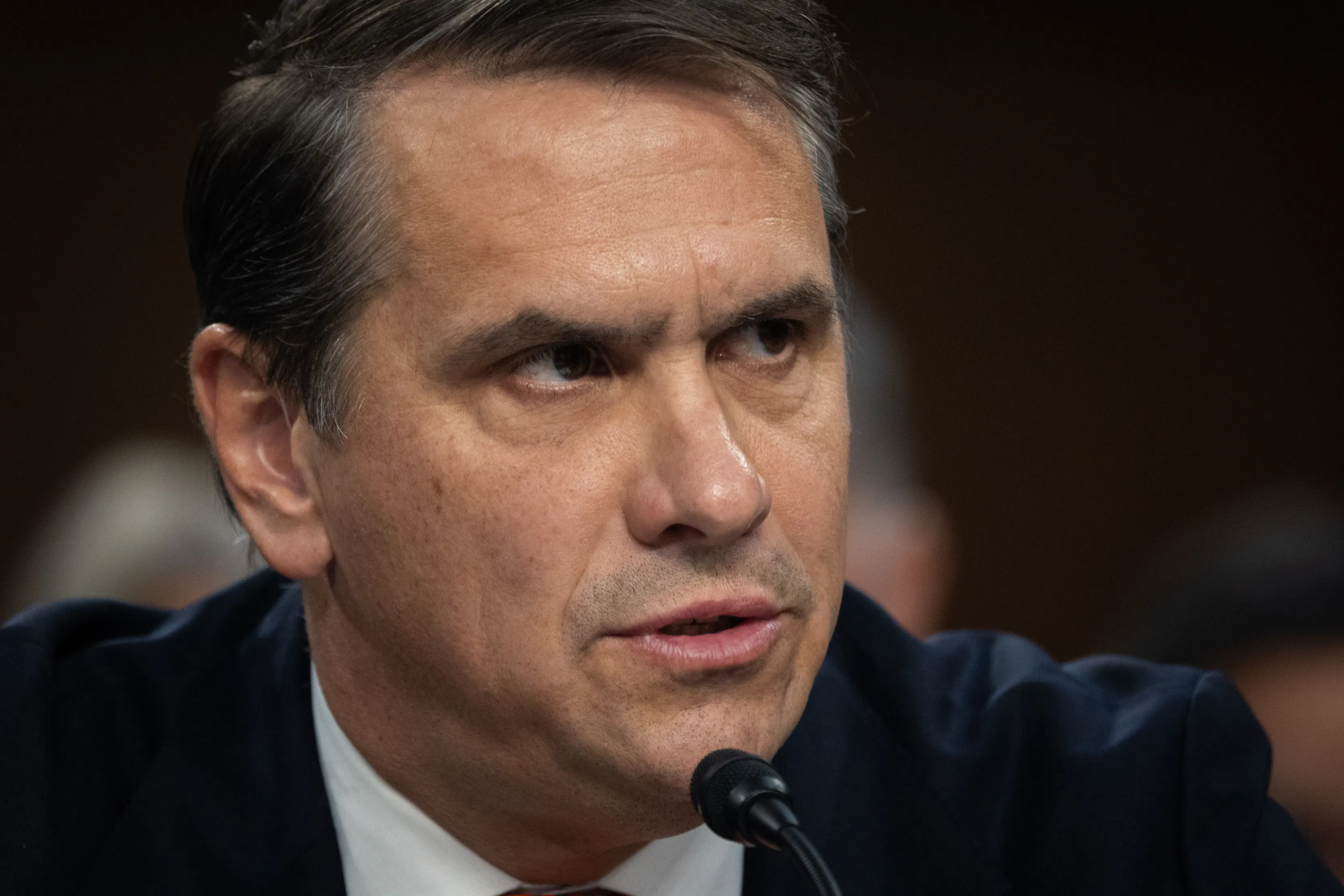 Acting Attorney General Todd Blanche speaks during his Senate committee confirmation hearing
