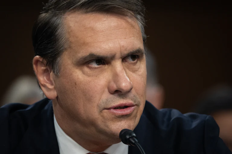 Acting Attorney General Todd Blanche speaks during his Senate committee confirmation hearing
