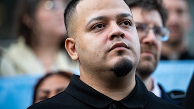 Kilmar Abrego Garcia looks up