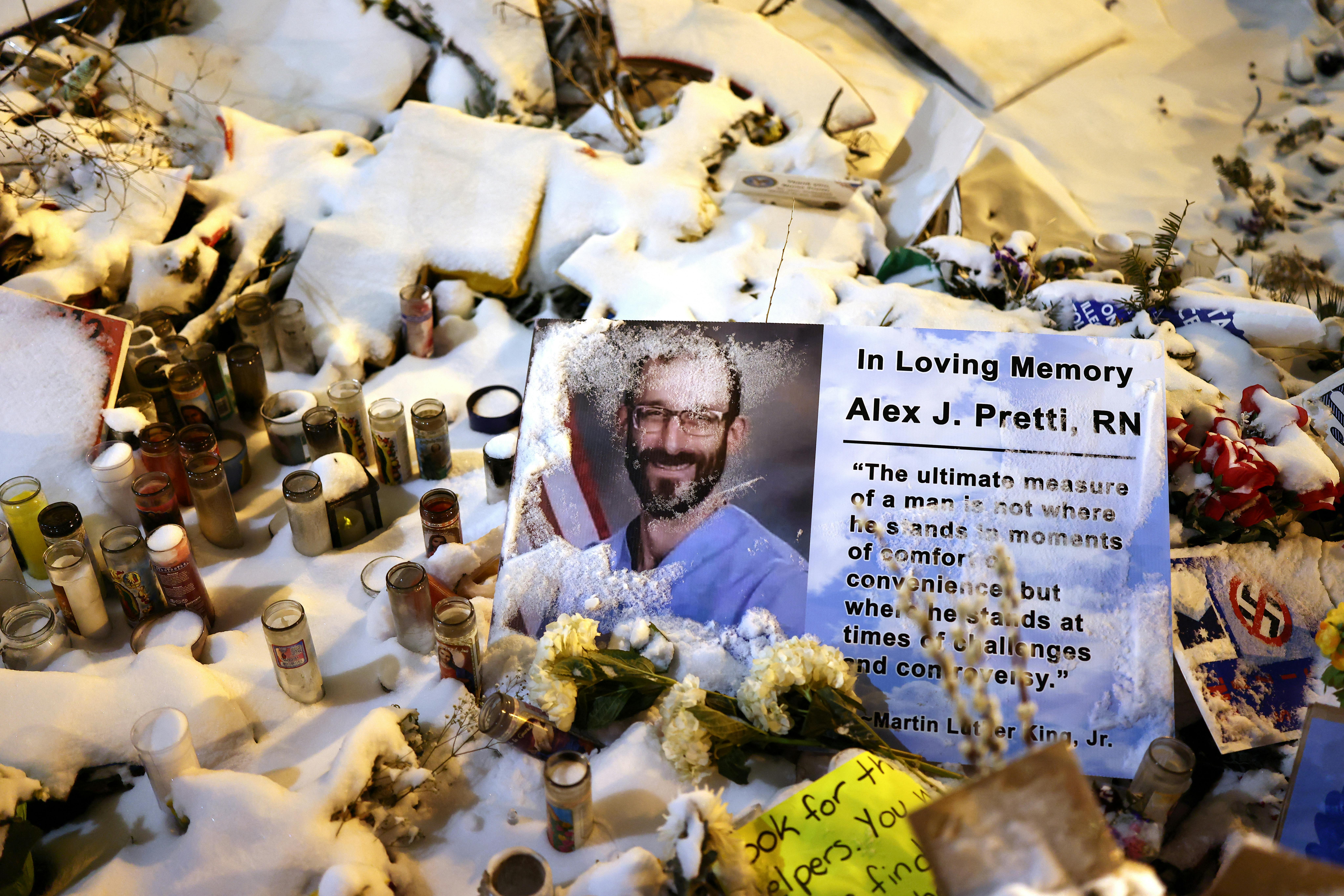 A memorial for Alex Pretti in Minneapolis, Minnesota