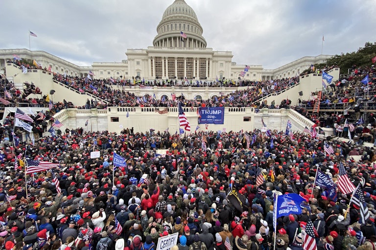 Thousands of Trump supporters outside the Capitol on January 6, 2021