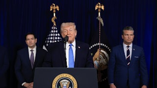 Trump announcing the capture of Maduro