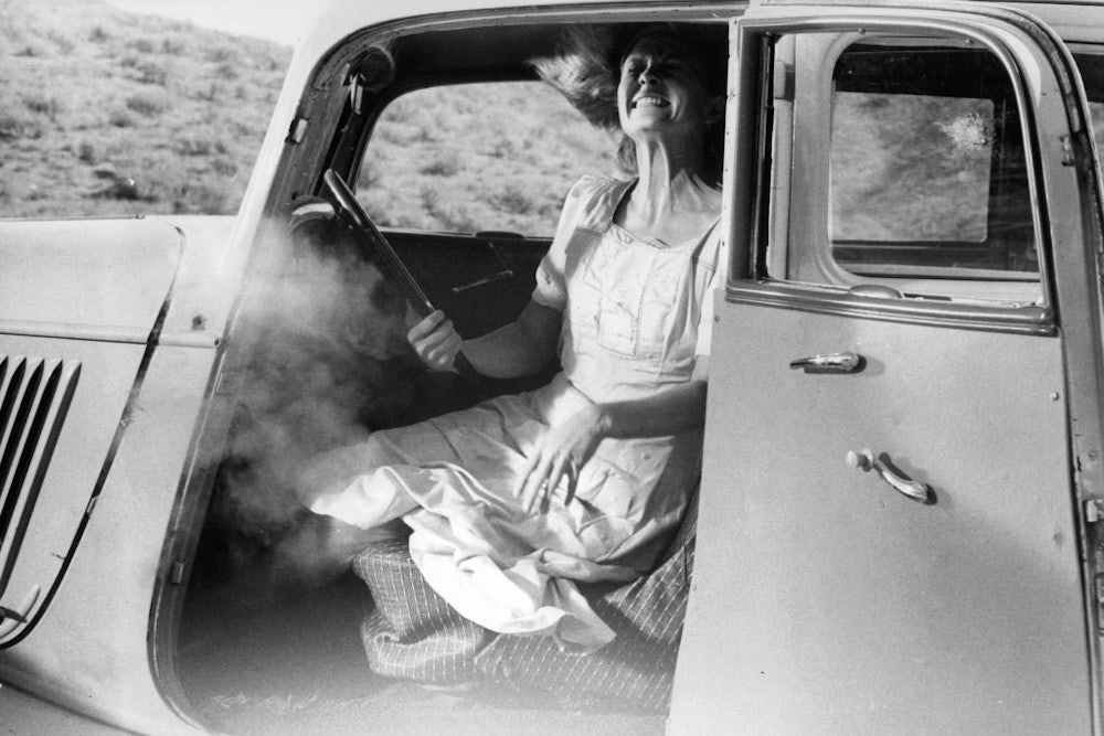 Faye Dunaway being shot in a scene from the film "Bonnie and Clyde,” 1967.