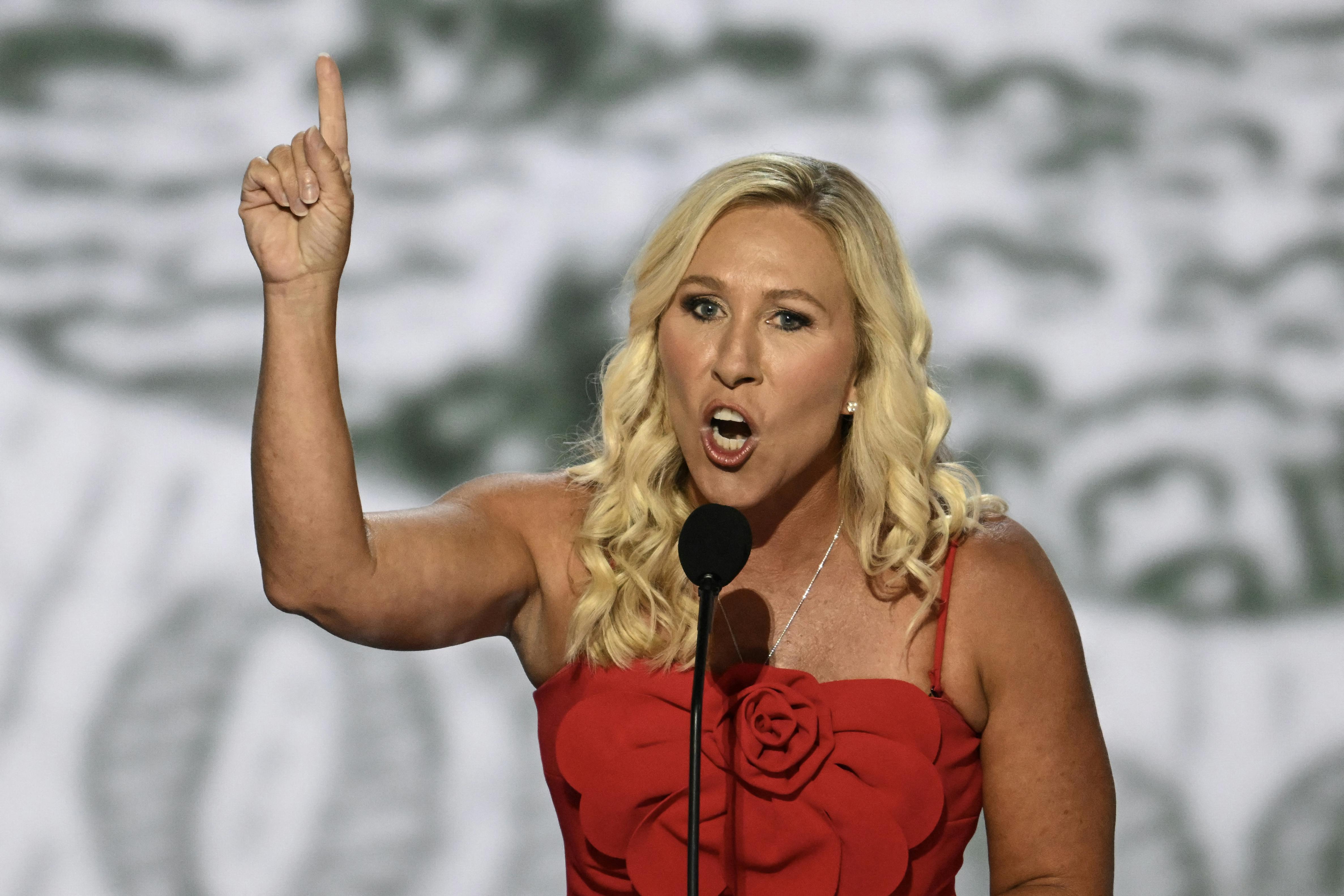 Representative Marjorie Taylor-Greene at the 2024 Republican National Convention
