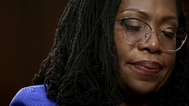 Ketanji Brown Jackson becomes emotional during her confirmation hearing.