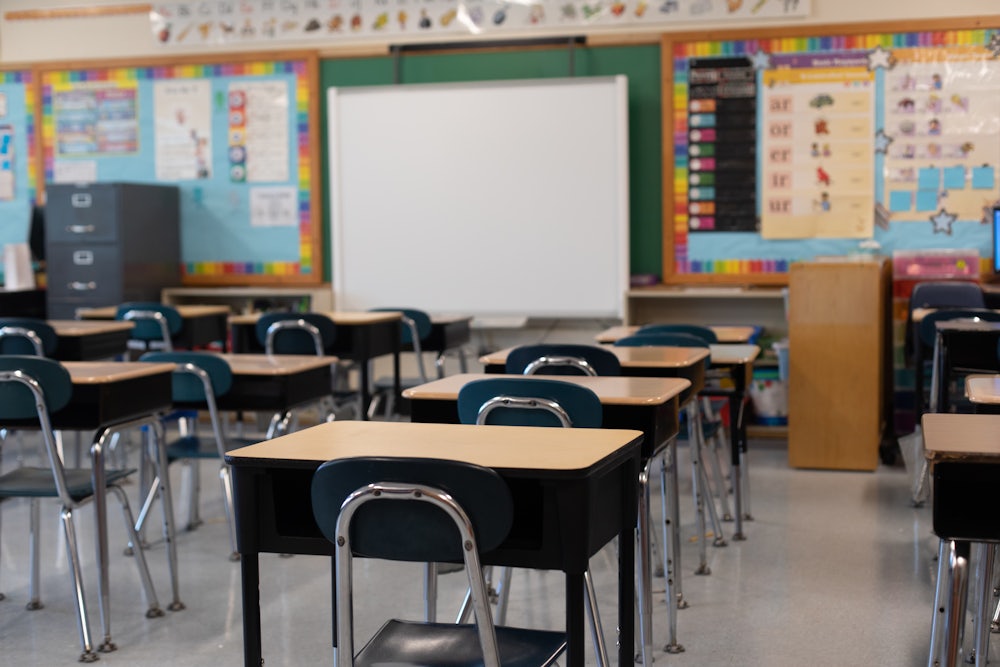 Elementary school classroom in Jericho, New York.