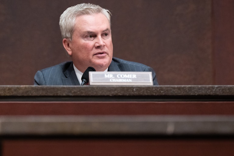 Representative James Comer sits in a congressional hearing.