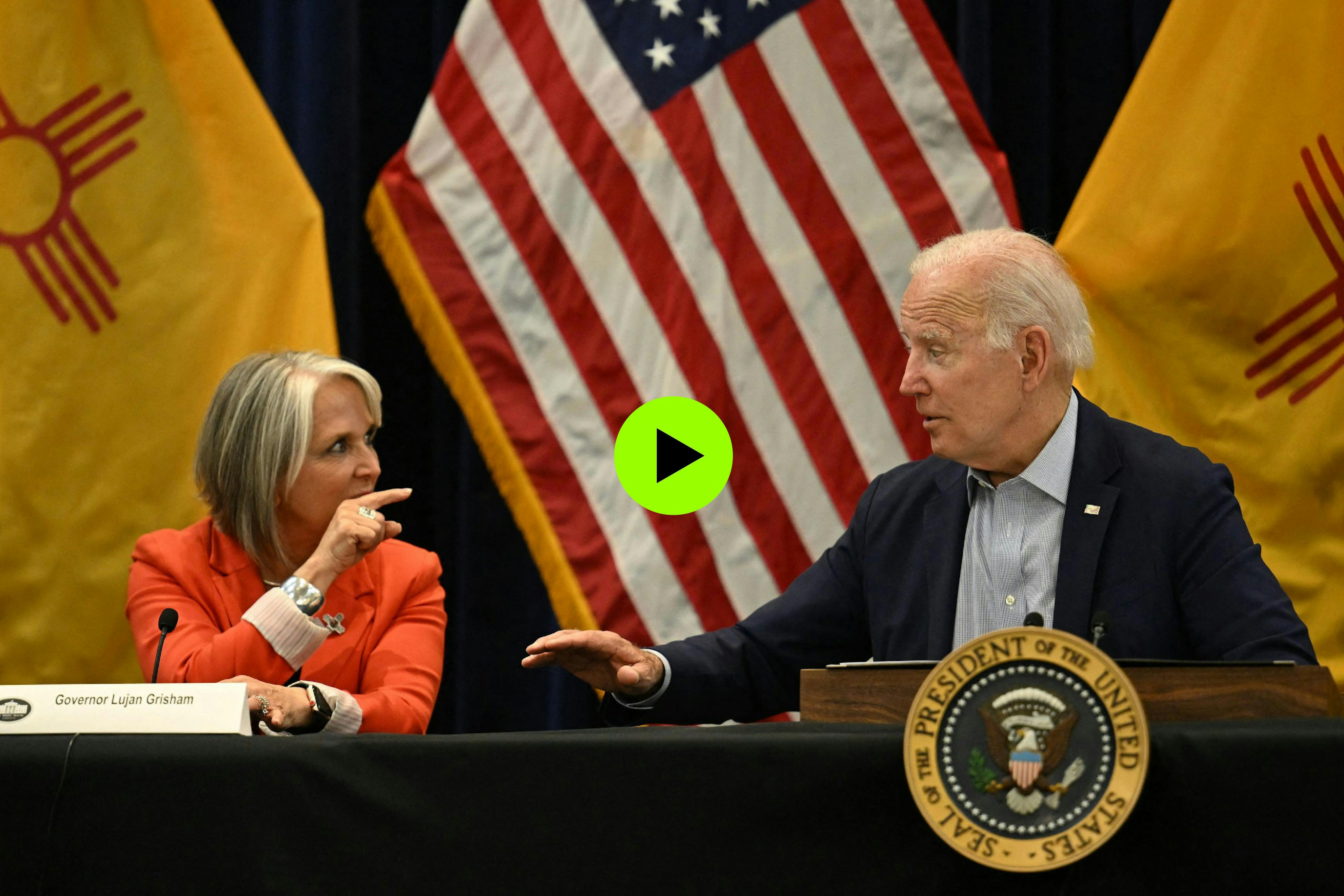Governor Michelle Lujan meeting with President Biden in 2002