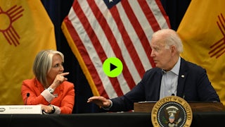 Governor Michelle Lujan meeting with President Biden in 2002