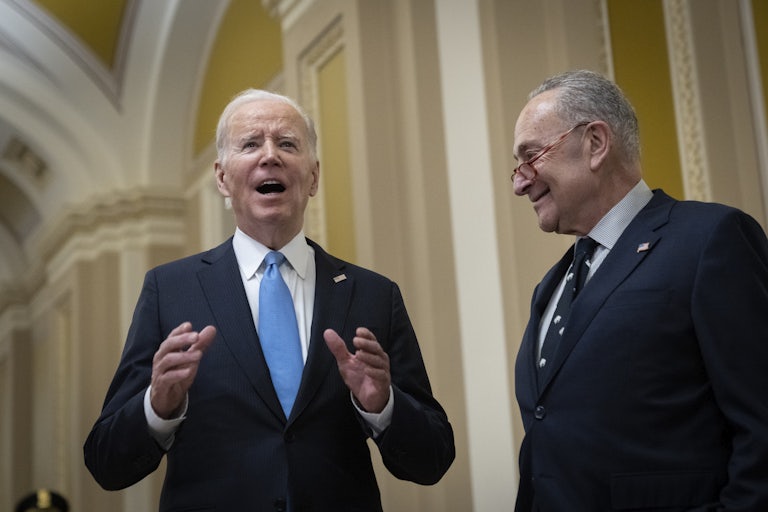 Biden and Senate Majority Leader Chuck Schumer 