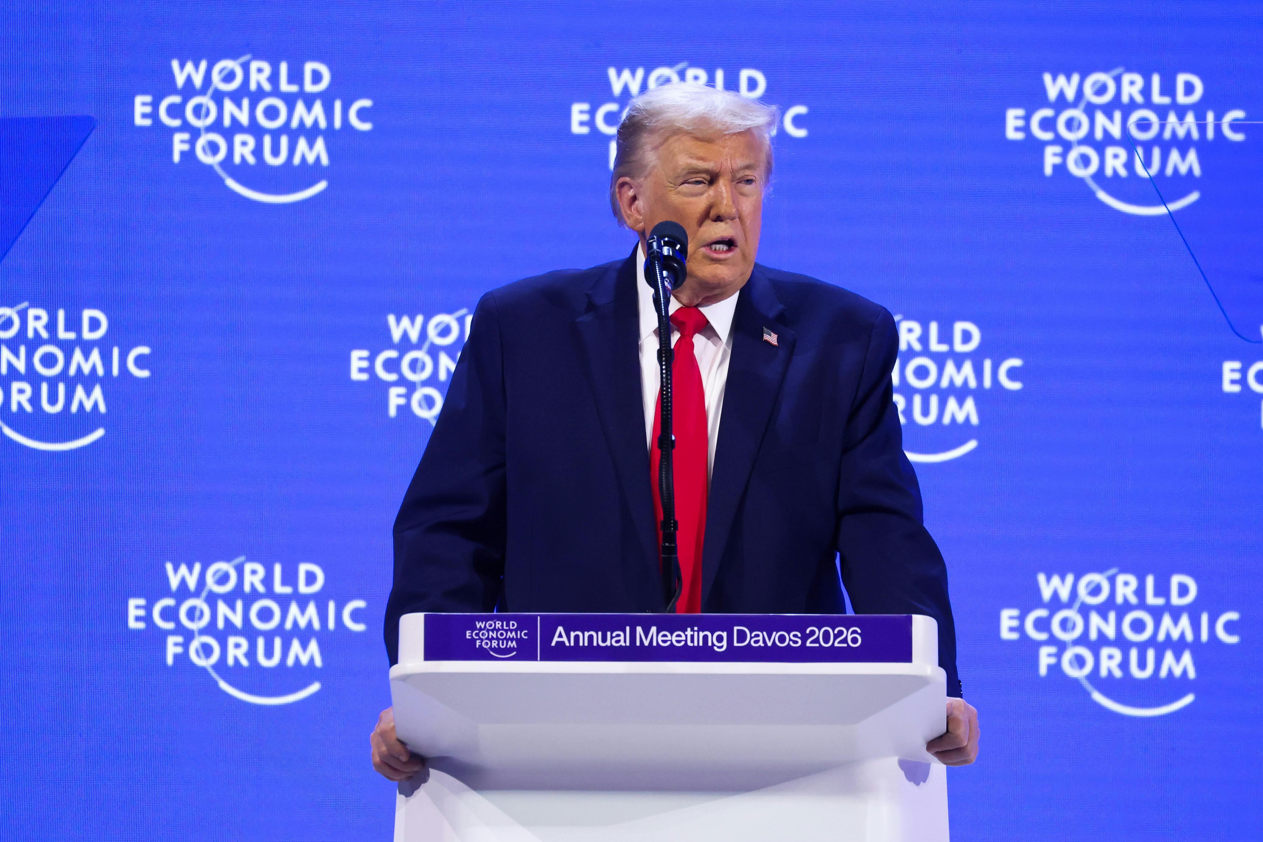 Donald Trump speaks at the World Economic Forum at Davos