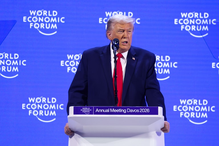 Donald Trump speaks at the World Economic Forum at Davos