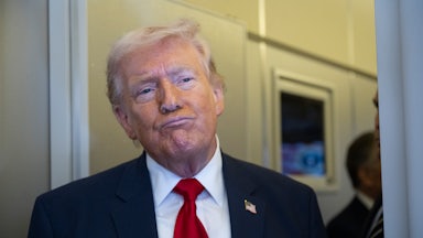 Donald Trump with sneering expression