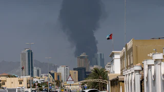 Smoke rises after an explosion in Fujairah, United Arab Emirates