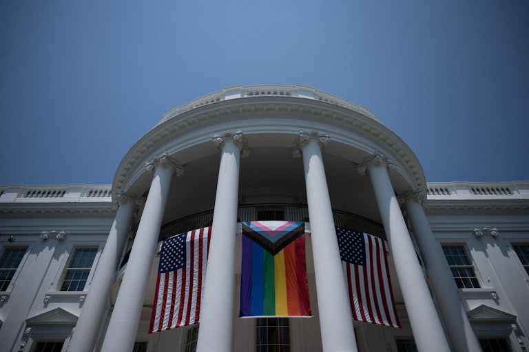 Pride flag is displayed on the South Lawn of the White House