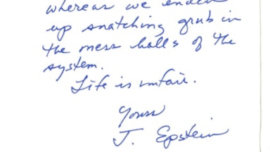 Jeffrey Epstein's handwritten leter to Larry Nassar