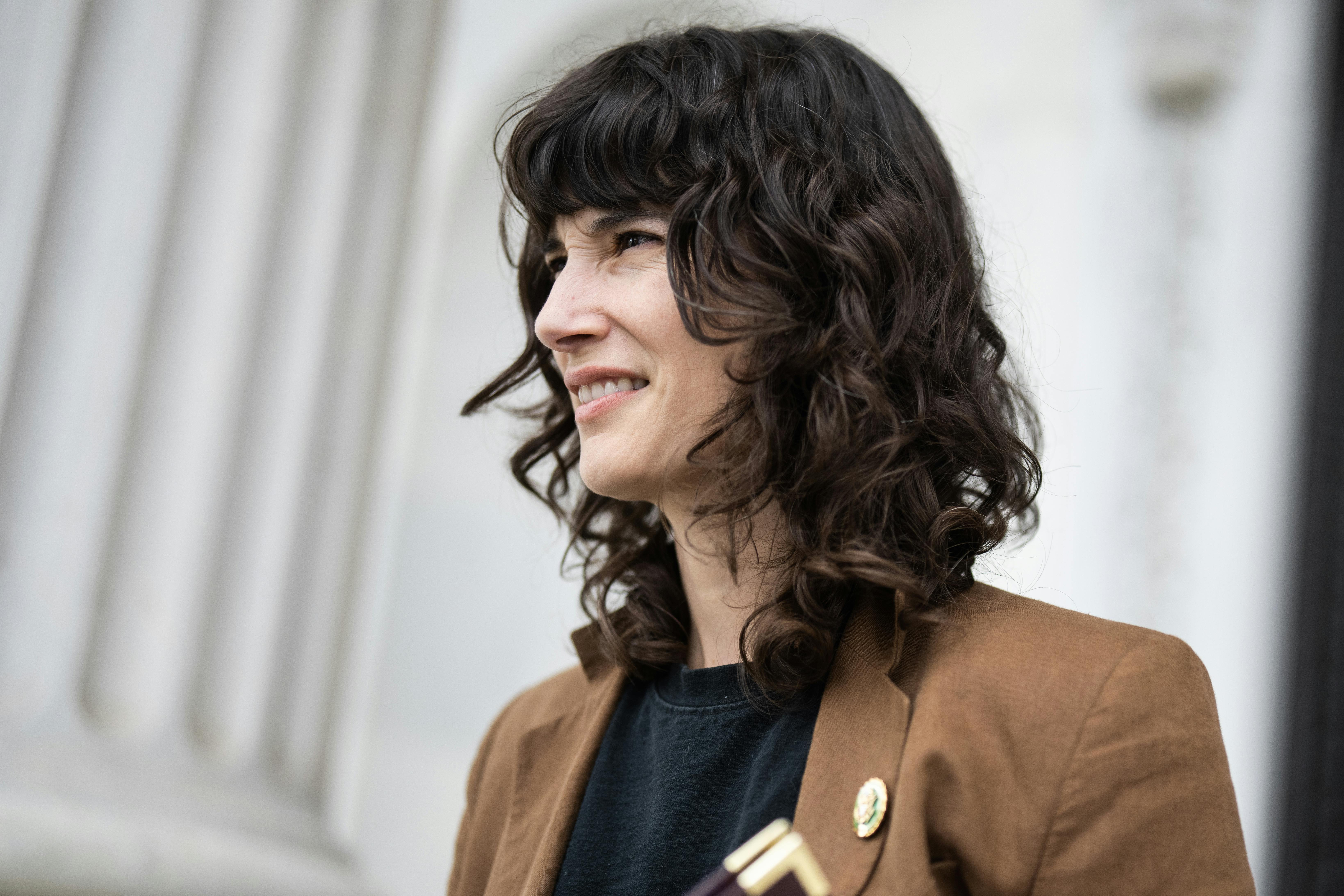 Rep. Marie Gluesenkamp Perez leaves the U.S. Capitol after the House failed to pass the Spending Reduction and Border Security Act.
