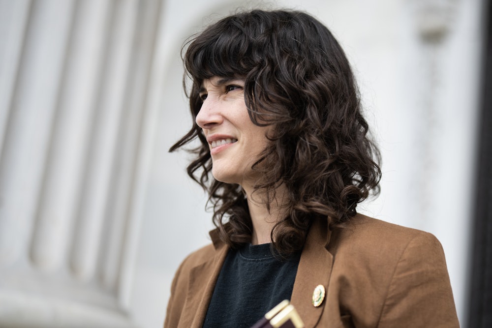 Rep. Marie Gluesenkamp Perez leaves the U.S. Capitol after the House failed to pass the Spending Reduction and Border Security Act.