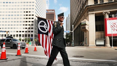 Lou Pumphrey with Veterans for Peace