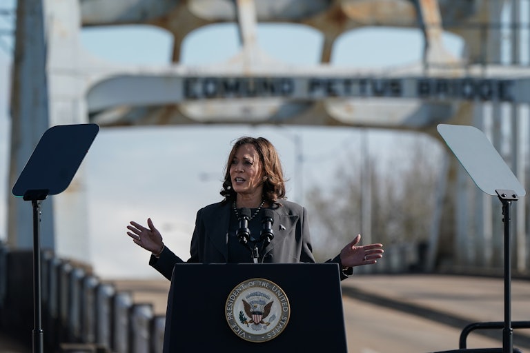 Kamala Harris speaks in Selma, Alabama, where she called for an "immediate ceasefire" in Gaza.