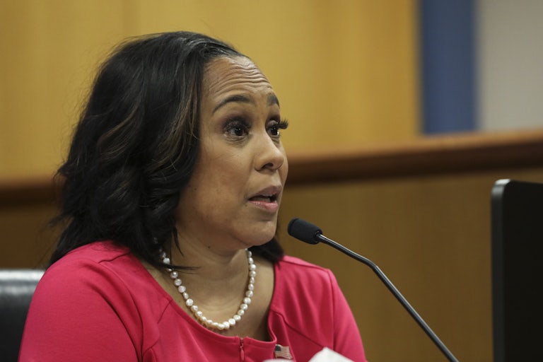 Fani Willis on the stand looks surprised