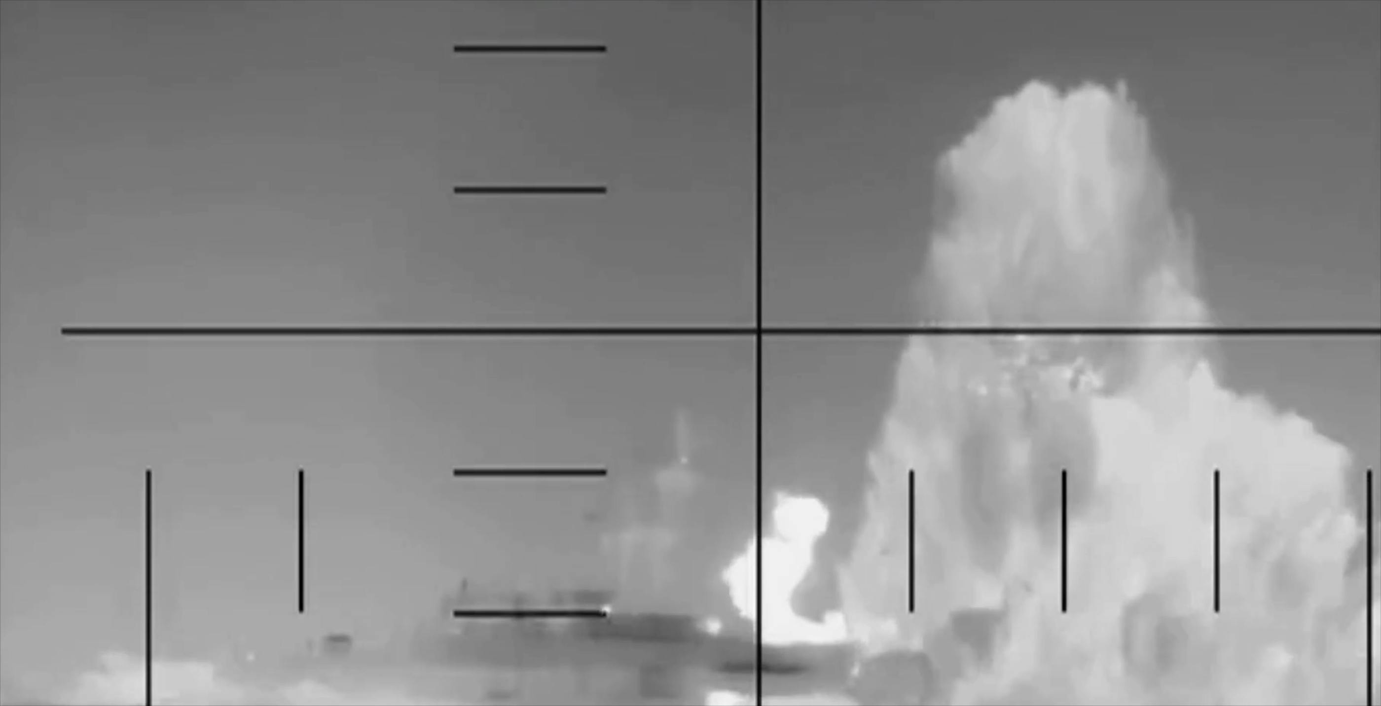 A very large explosion in theo cean.