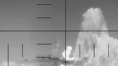 A very large explosion in theo cean.