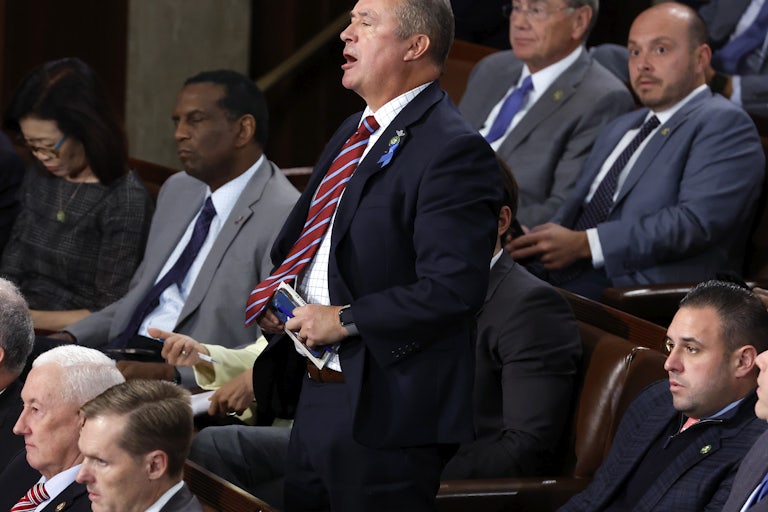 Representative Don Bacon casts his vote for House speaker