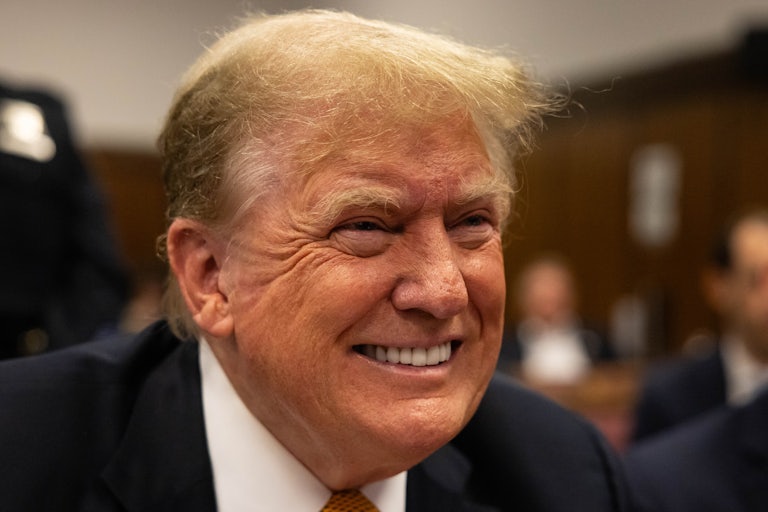 Donald Trump grins