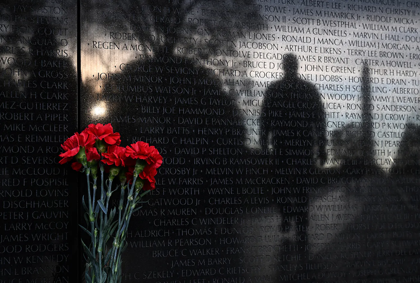 A photograph of the Vietnam Memorial 