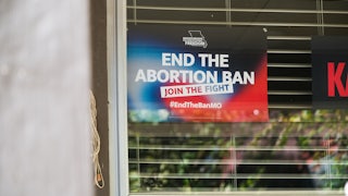 A home displays a pro-abortion sign in October 2024.
