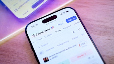 Polymarket on a smartphone