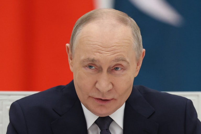 Russian President Vladimir Putin speaking