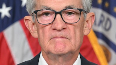 Federal Reserve chairman Jerome Powell holds a press conference in Washington, D.C.