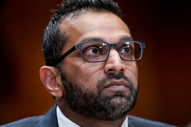 FBI Director Kash Patel sits in a congressional hearing