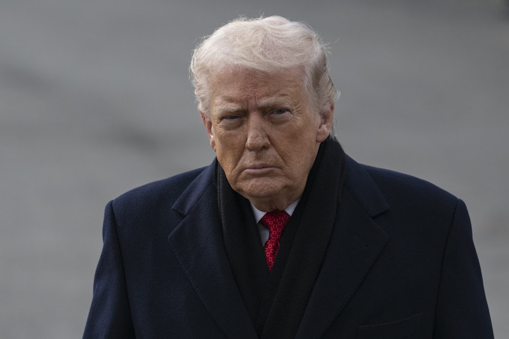 Donald Trump glowers