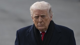 Donald Trump glowers