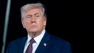 Donald Trump stares off into space.