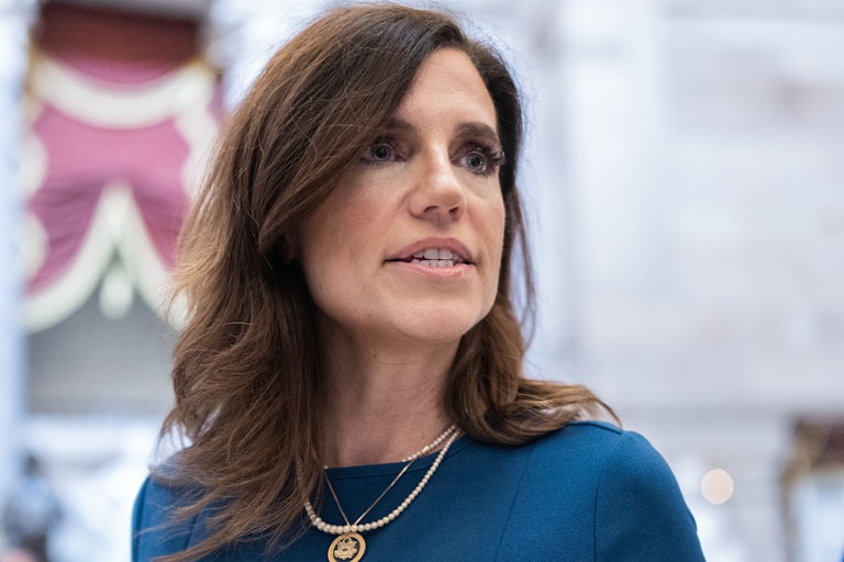 Nancy Mace speaks to a reporter in Congress