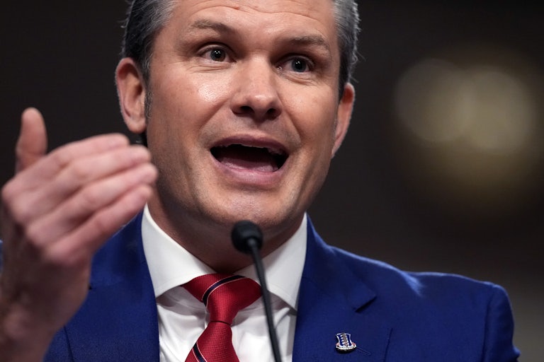 Pete Hegseth in his confirmation hearing