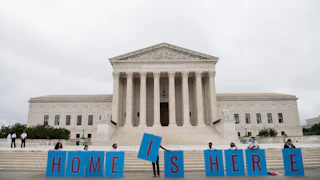 immigration activists outside SCOTUS