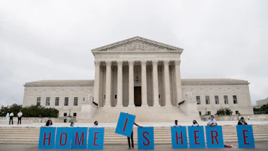 immigration activists outside SCOTUS