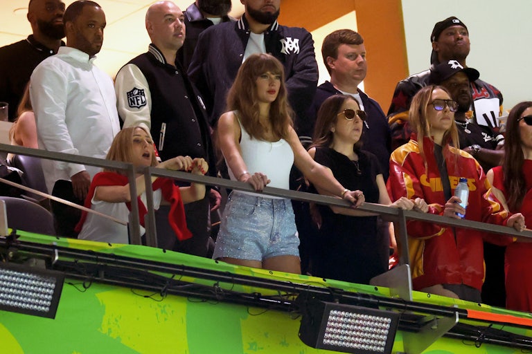 Taylor Swift watches the Super Bowl LIX