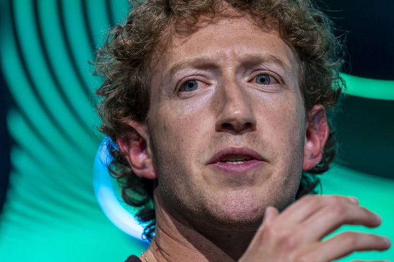 Mark Zuckerberg gestures while speaking