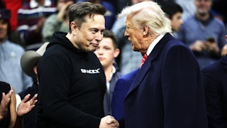 Elon Musk shakes Donald Trump's hand